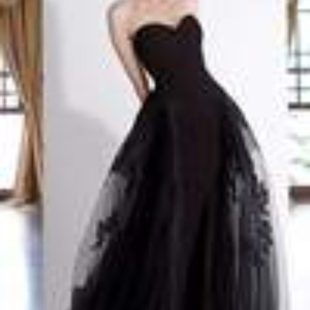 BRAND NEW JANIQUE - W2188 STRAPLESS SWEETHEART TRUMPET DRESS WITH OVERSKIRT